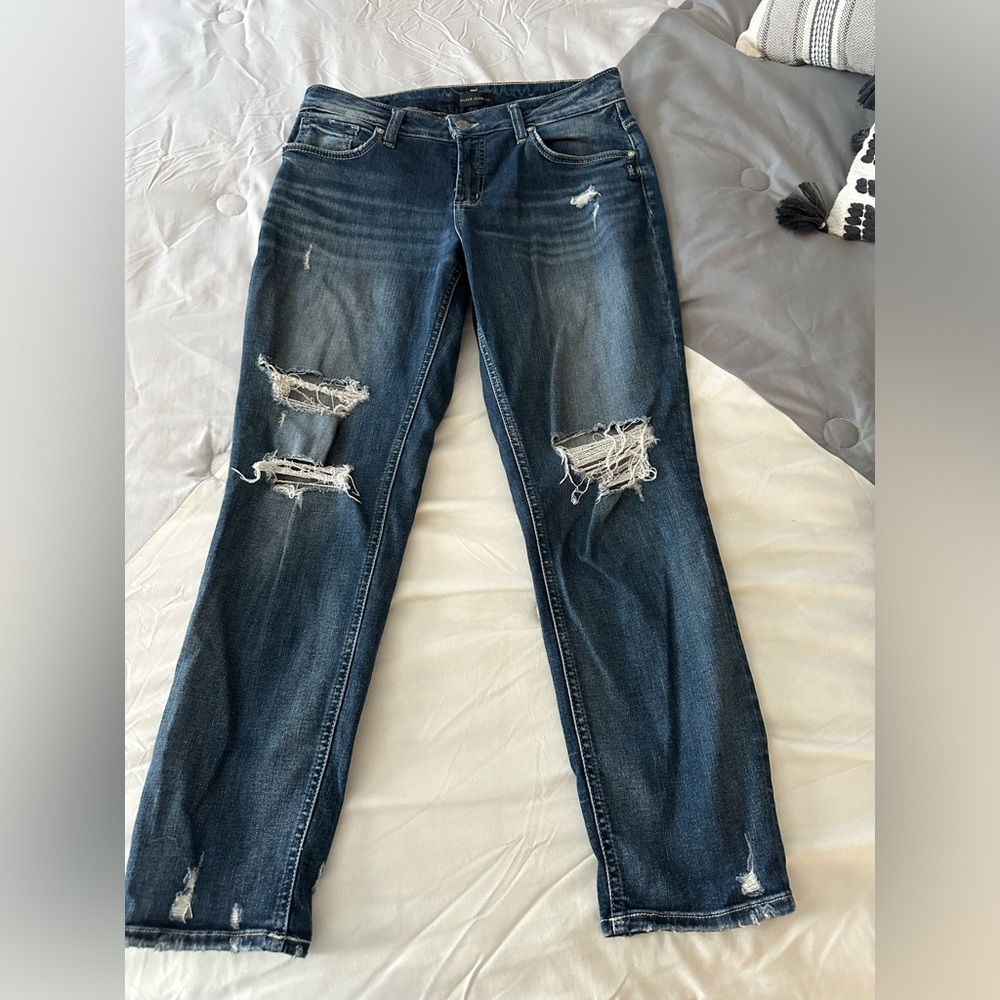 Silver Boyfriend style jeans